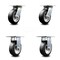 Service Caster 6 Inch Rubber on Aluminum Caster Set with Roller Bearings 2 Swivel 2 Rigid SCC SCC-35S620-RAR-2-R-2 - alternate 1
